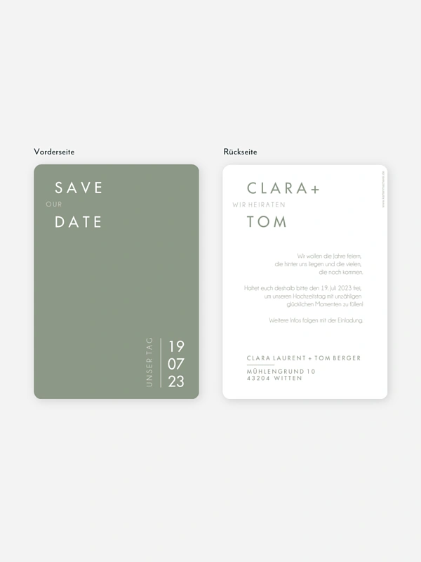 Save-the-Date Karte New Purist