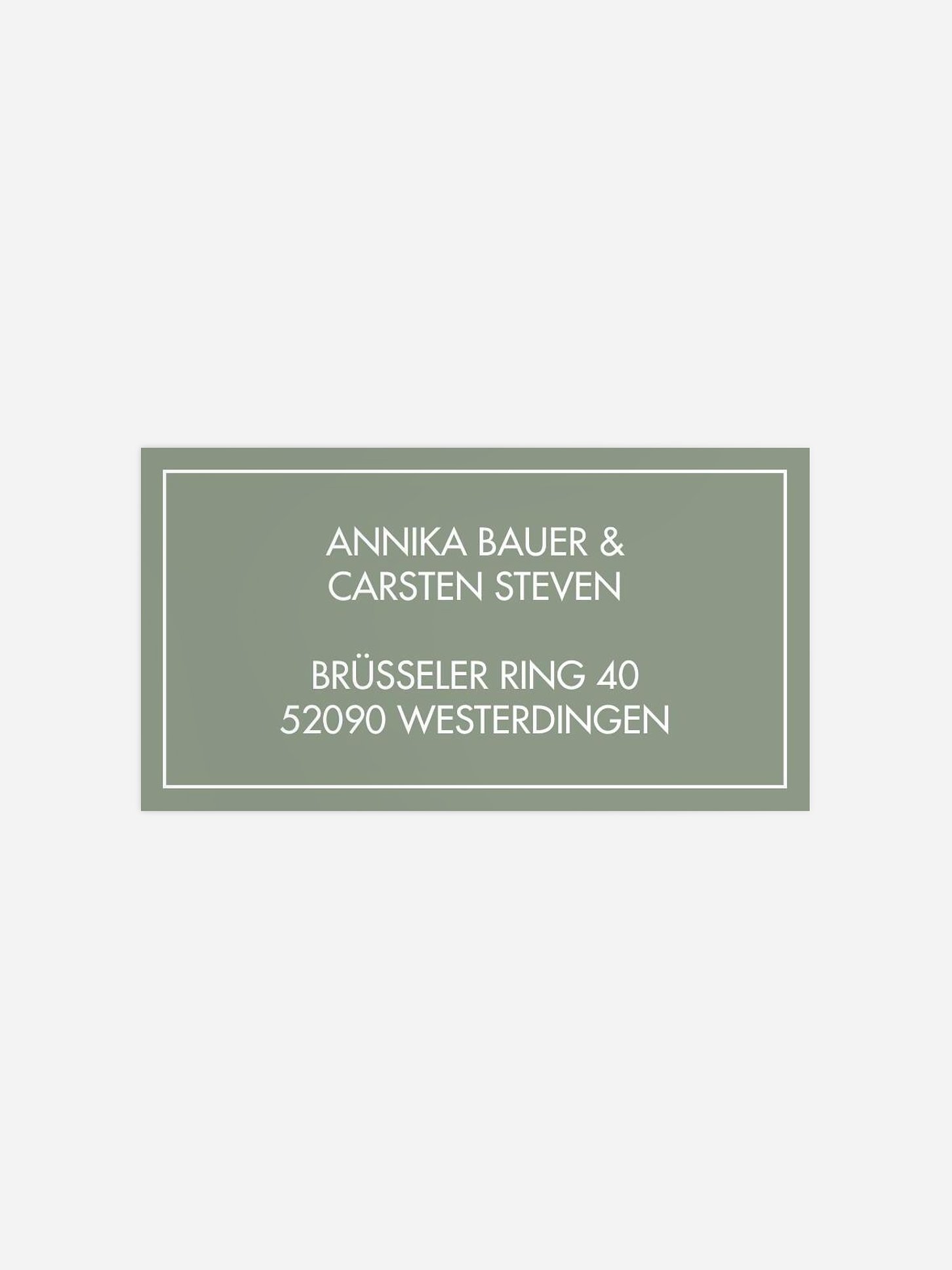 Empfängeraufkleber Hochzeit New Purist