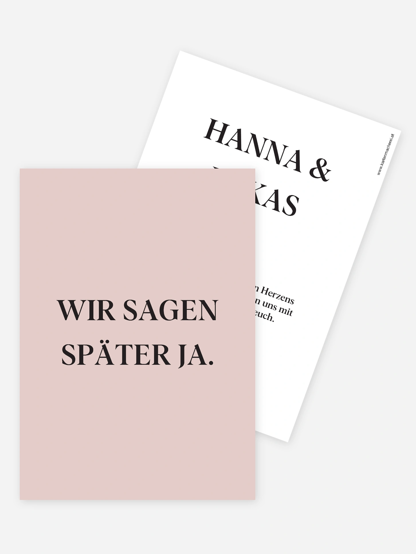 Change-the-Date Karte Wir Sagen Später Ja