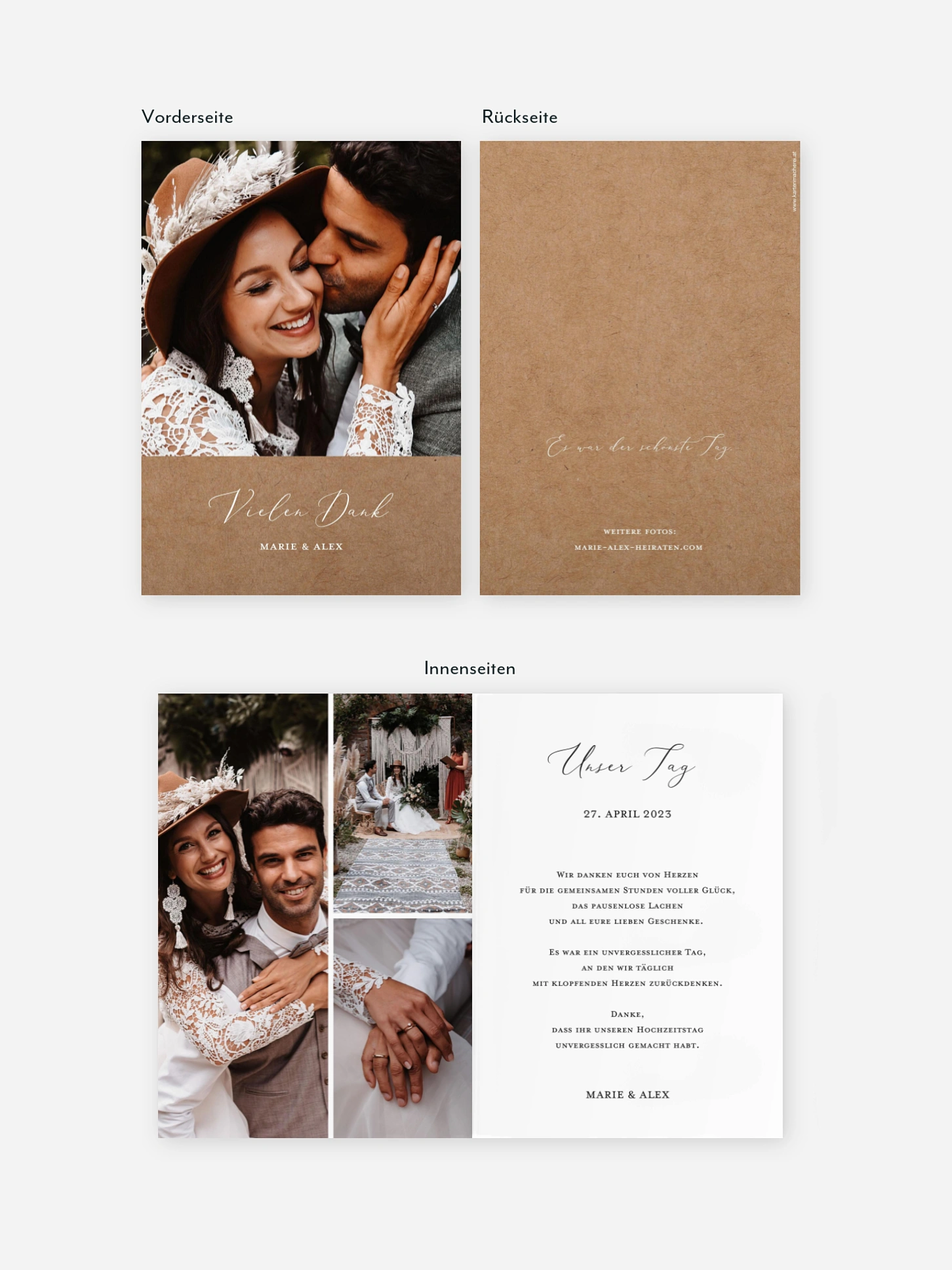 Dankeskarte Hochzeit Romantic Family
