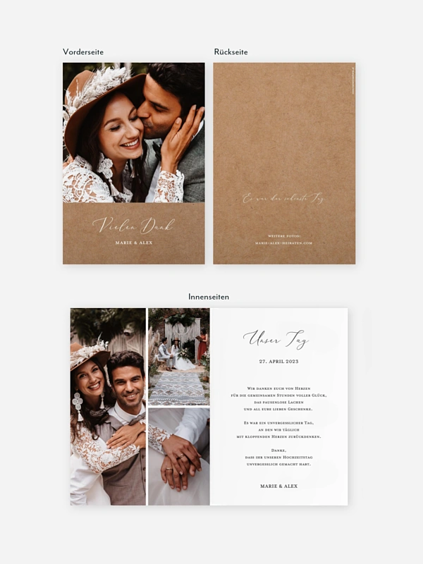 Dankeskarte Hochzeit Romantic Family