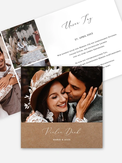 Dankeskarte Hochzeit Romantic Family