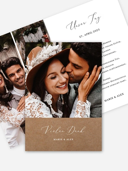 Dankeskarte Hochzeit Romantic Family
