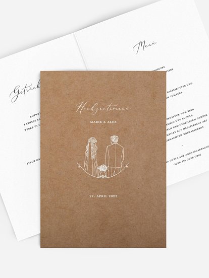 Menükarte Hochzeit Romantic Family