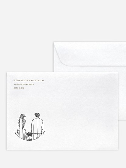 Briefumschlag mit Motiv Romantic Family