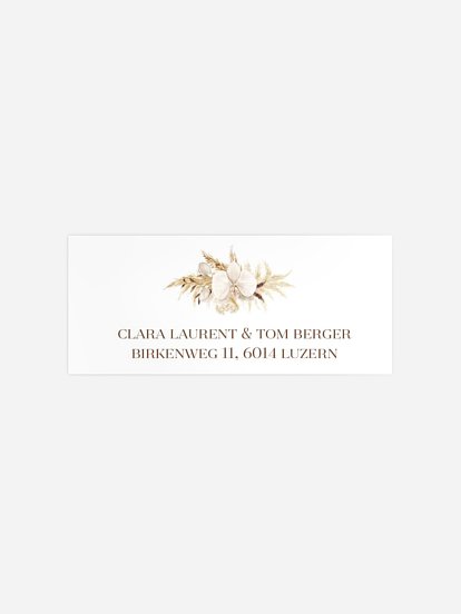 Absenderaufkleber Hochzeit Elegant Boho