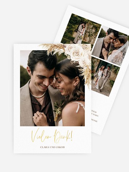 Dankeskarte Hochzeit Elegant Boho
