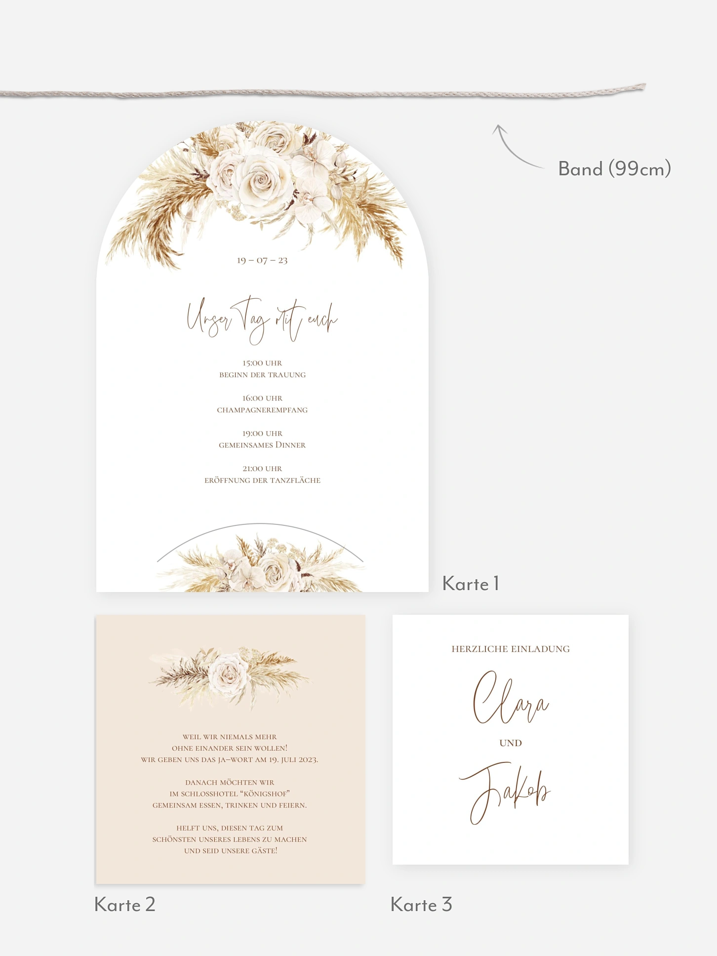 Hochzeitseinladung Elegant Boho