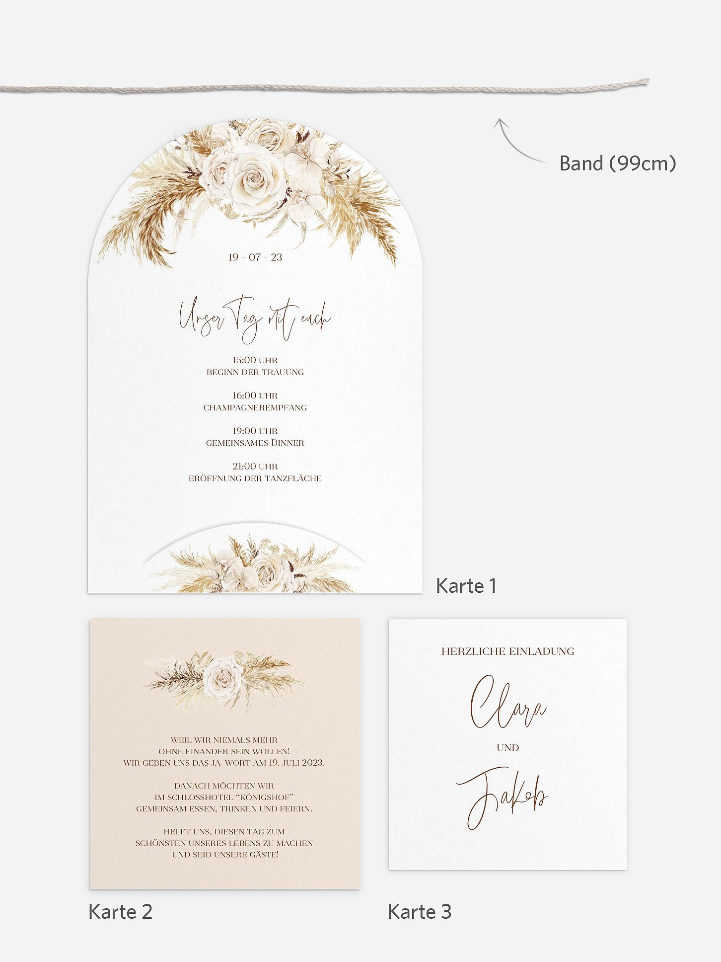 Hochzeitseinladung Elegant Boho