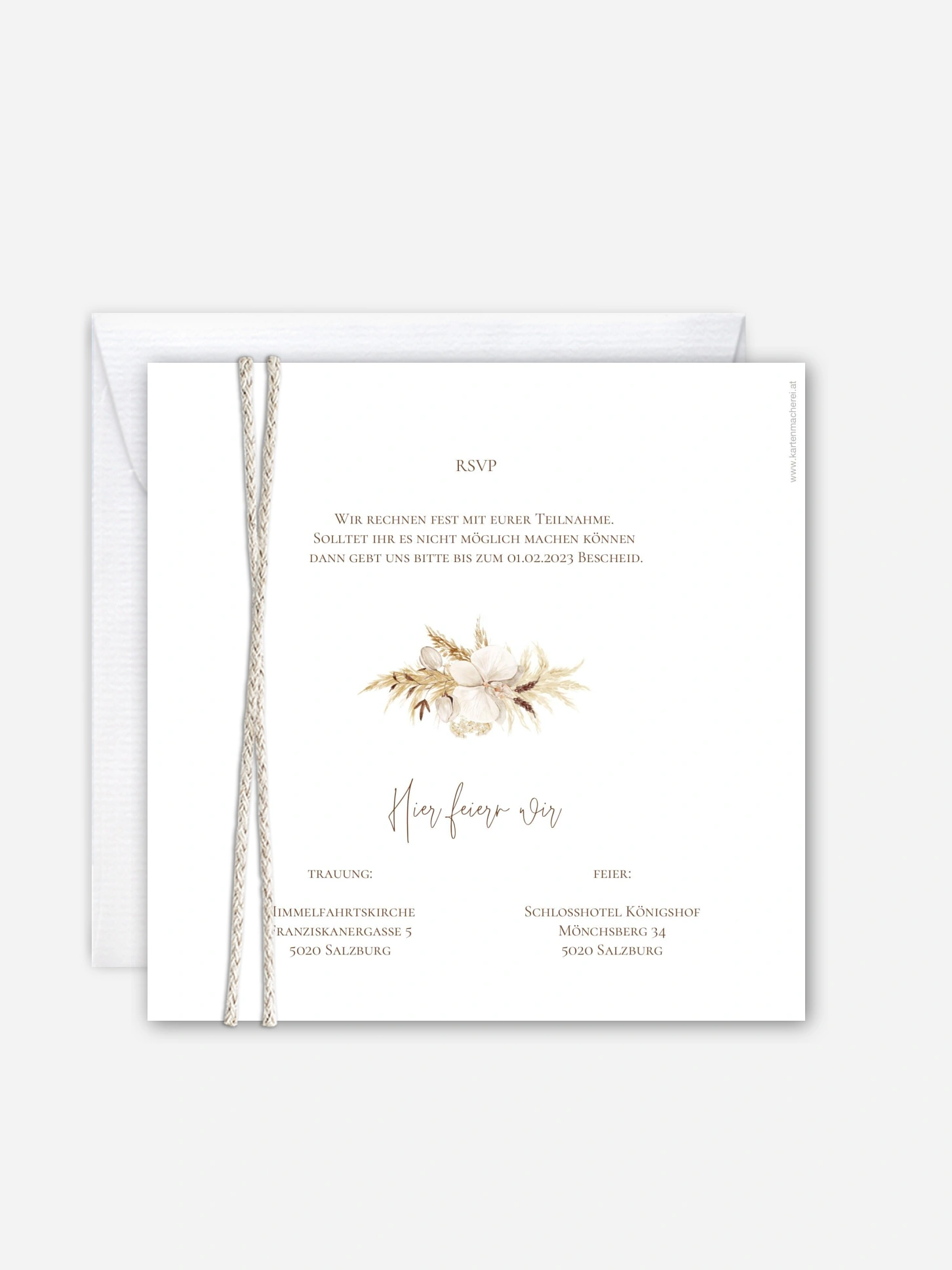 Hochzeitseinladung Elegant Boho