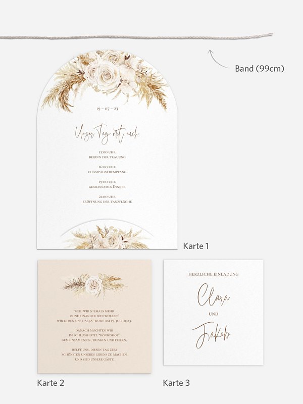 Hochzeitseinladung Elegant Boho
