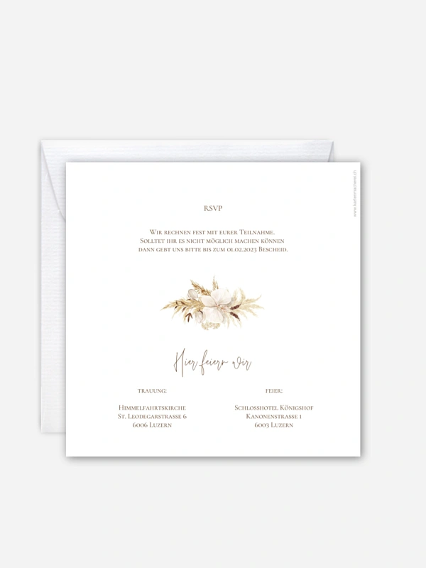 Hochzeitseinladung Elegant Boho