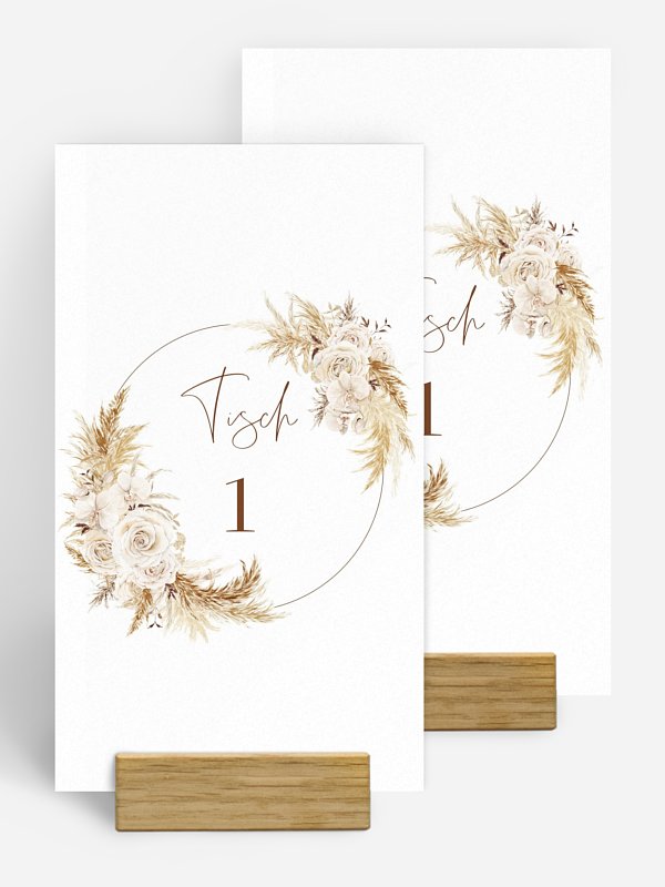 Tischnummer Elegant Boho