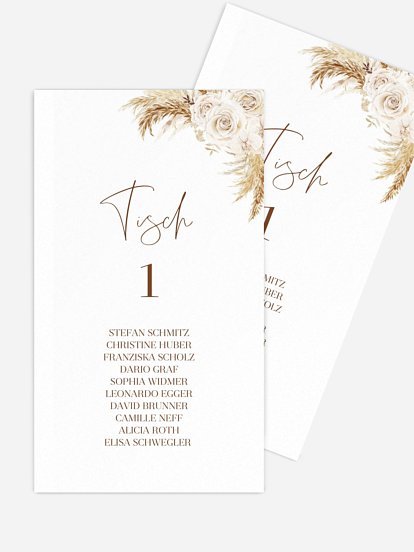 Gruppentischkarte Elegant Boho