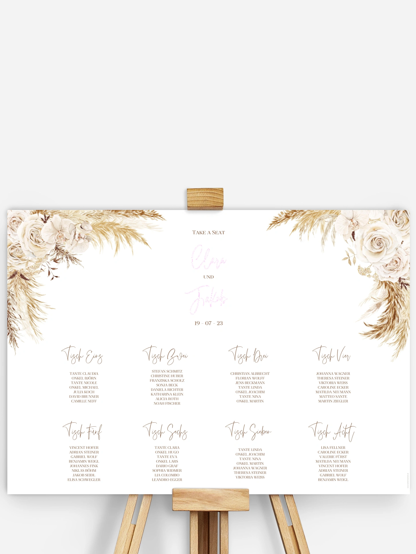Sitzplan Plakat Elegant Boho