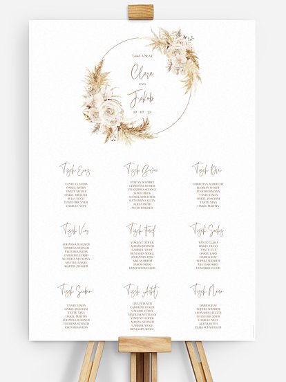 Sitzplan Plakat Elegant Boho