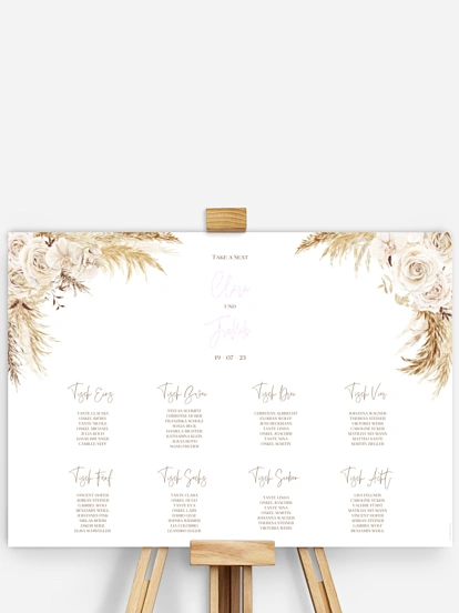 Sitzplan Plakat Elegant Boho