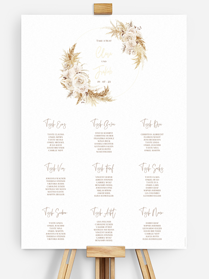 Sitzplan Plakat Elegant Boho