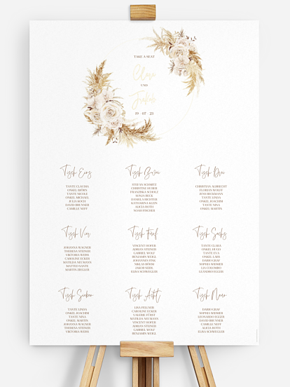 Sitzplan Plakat Elegant Boho