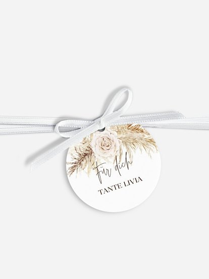 Anhänger mit Band zur Hochzeit personalisiert Elegant Boho