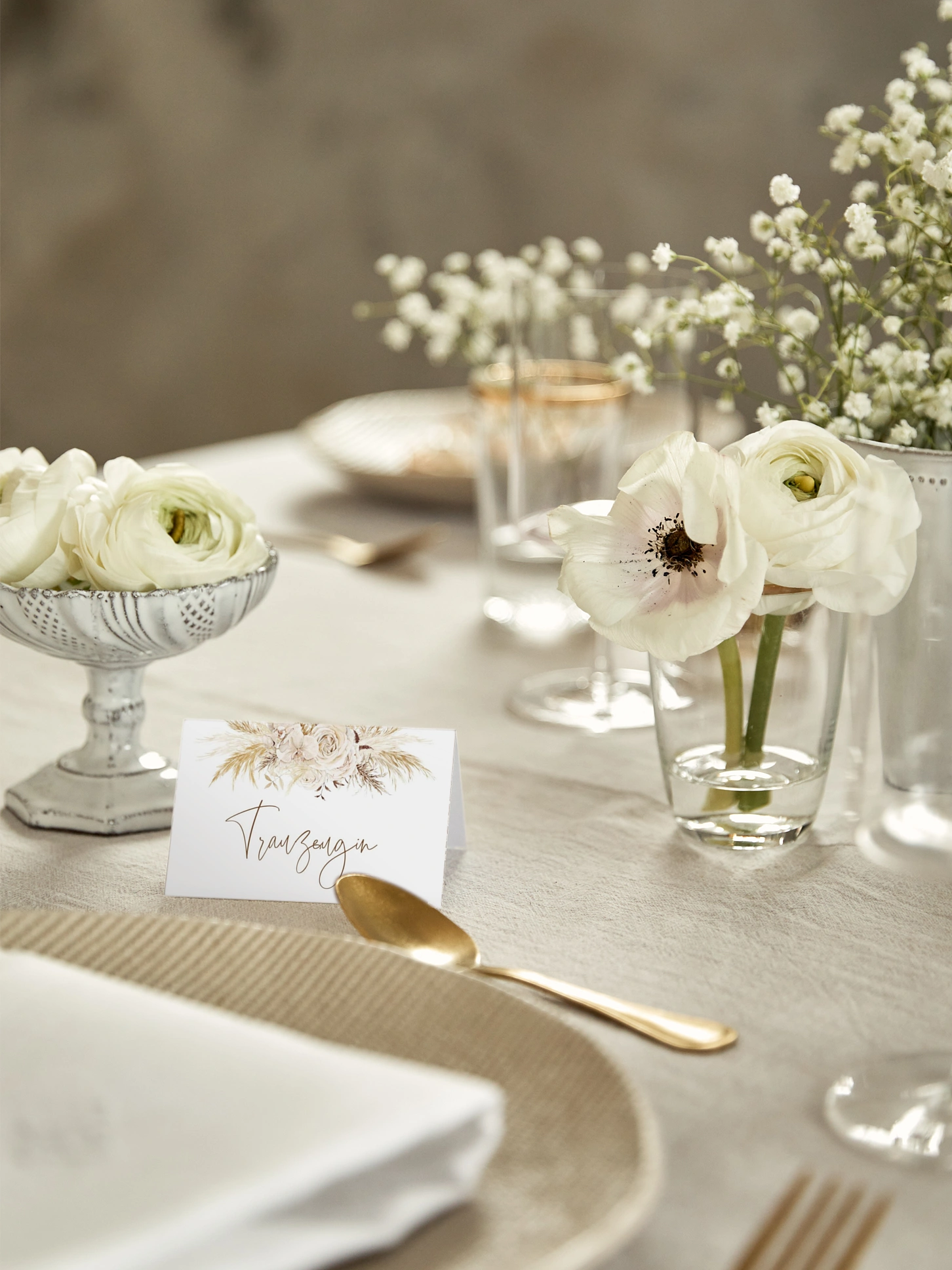 Tischkarte Hochzeit Elegant Boho