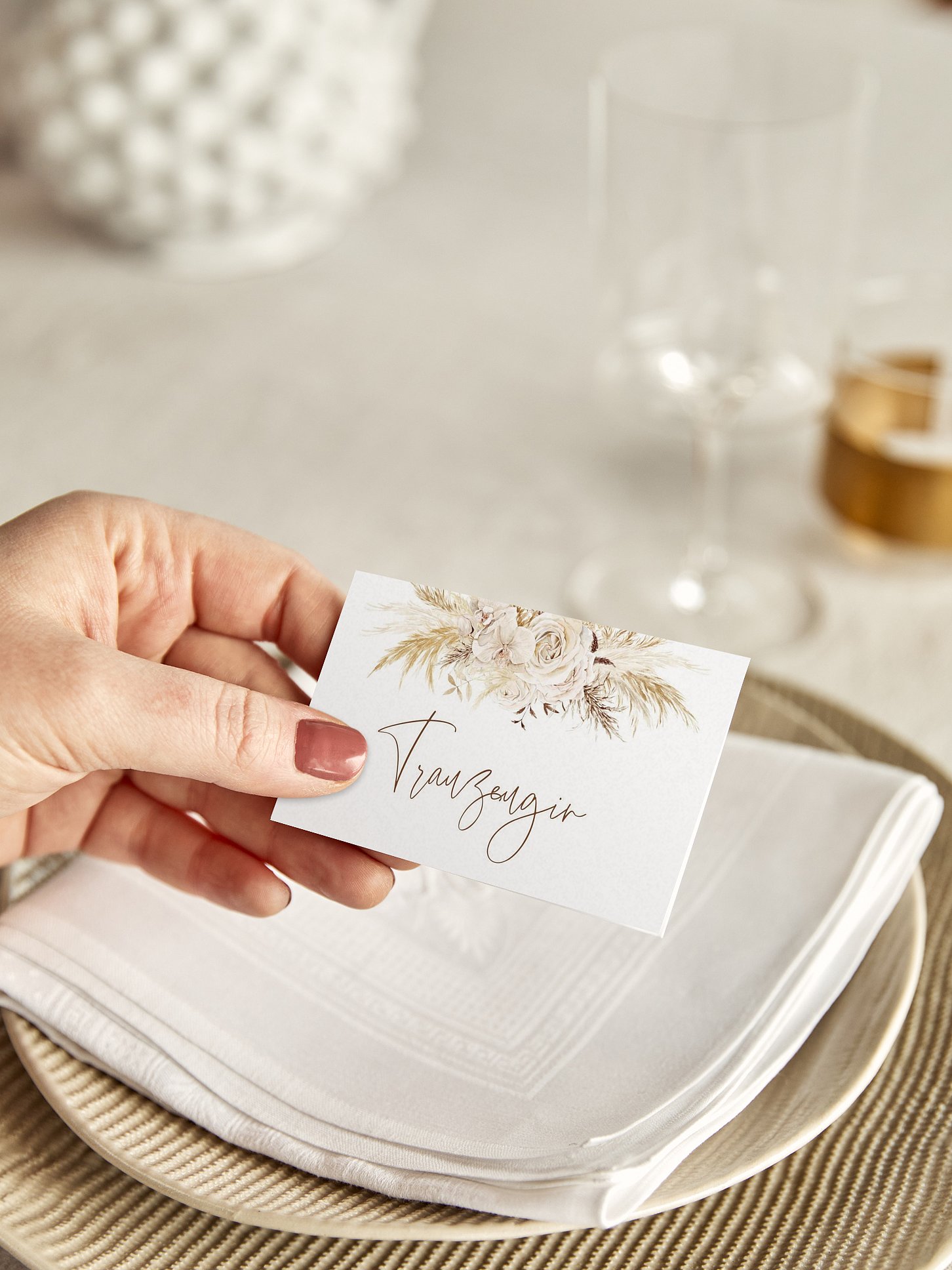 Tischkarte Hochzeit Elegant Boho
