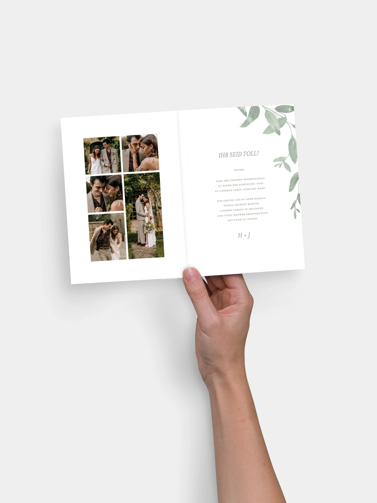 Dankeskarte Hochzeit Lovely Sage