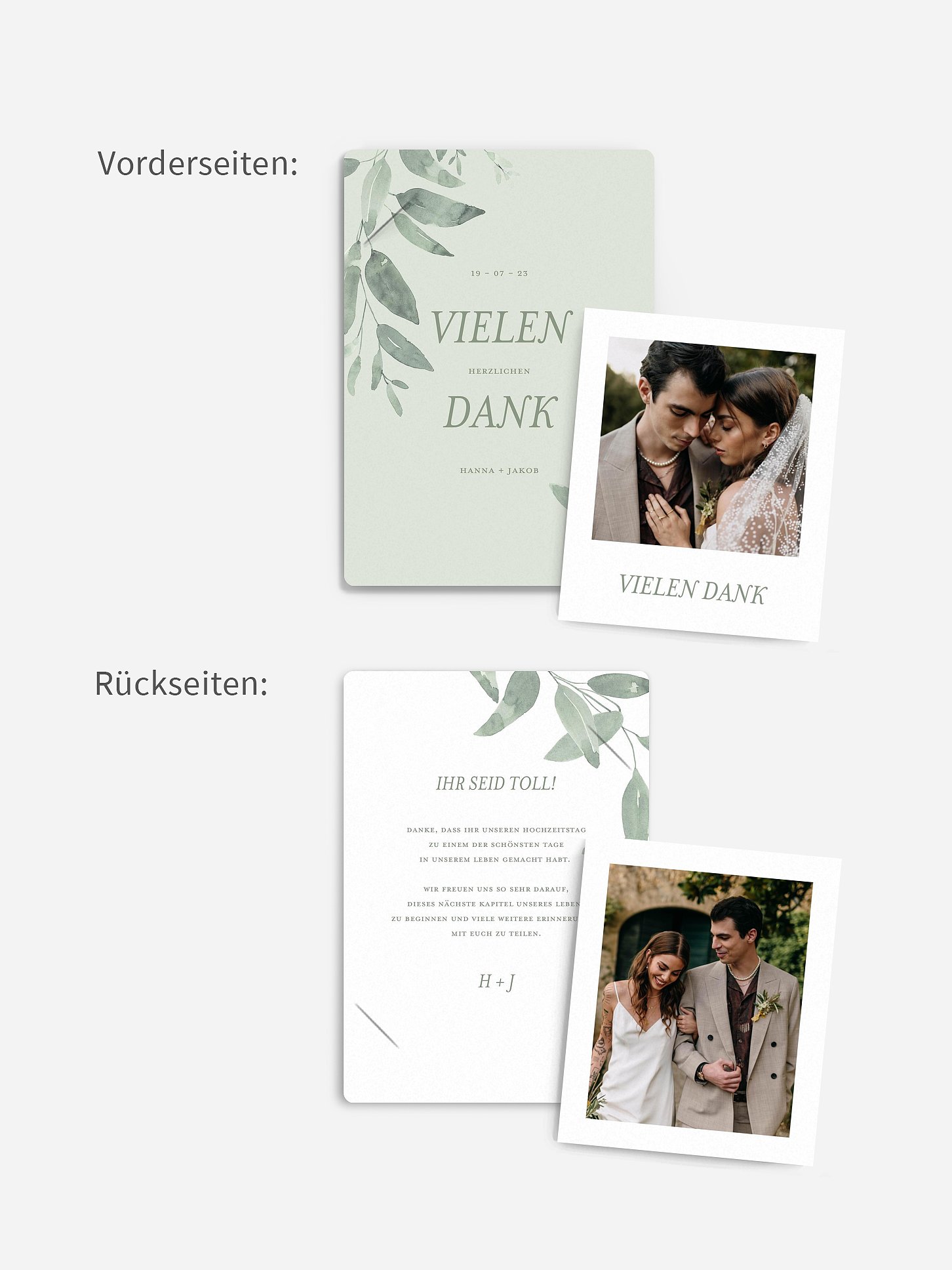 Dankeskarte Hochzeit Lovely Sage