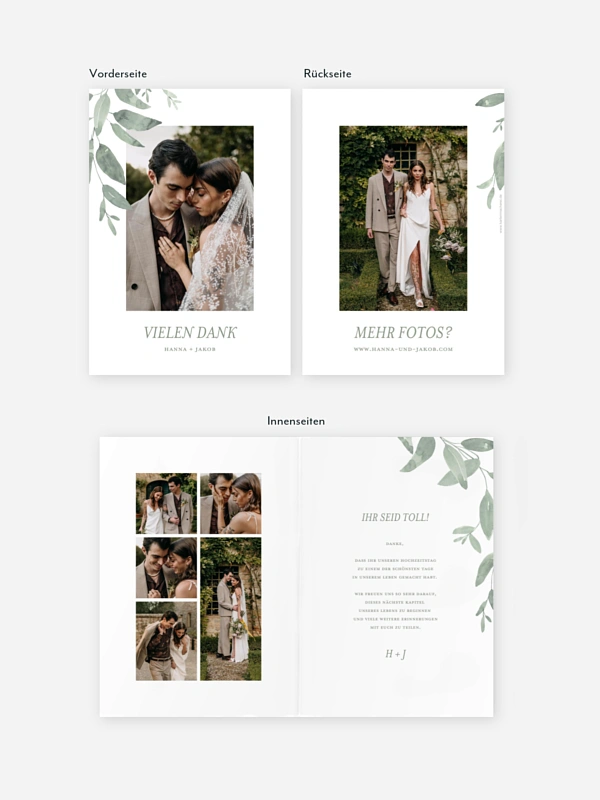 Dankeskarte Hochzeit Lovely Sage