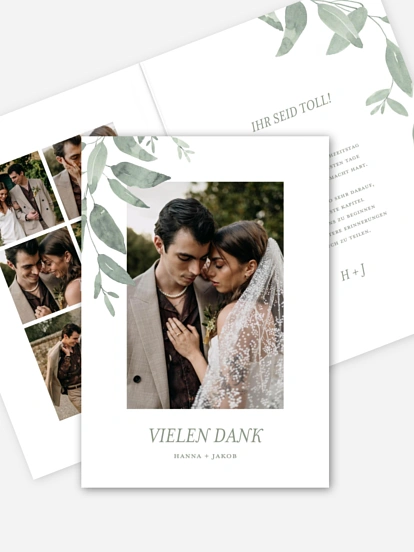 Dankeskarte Hochzeit Lovely Sage
