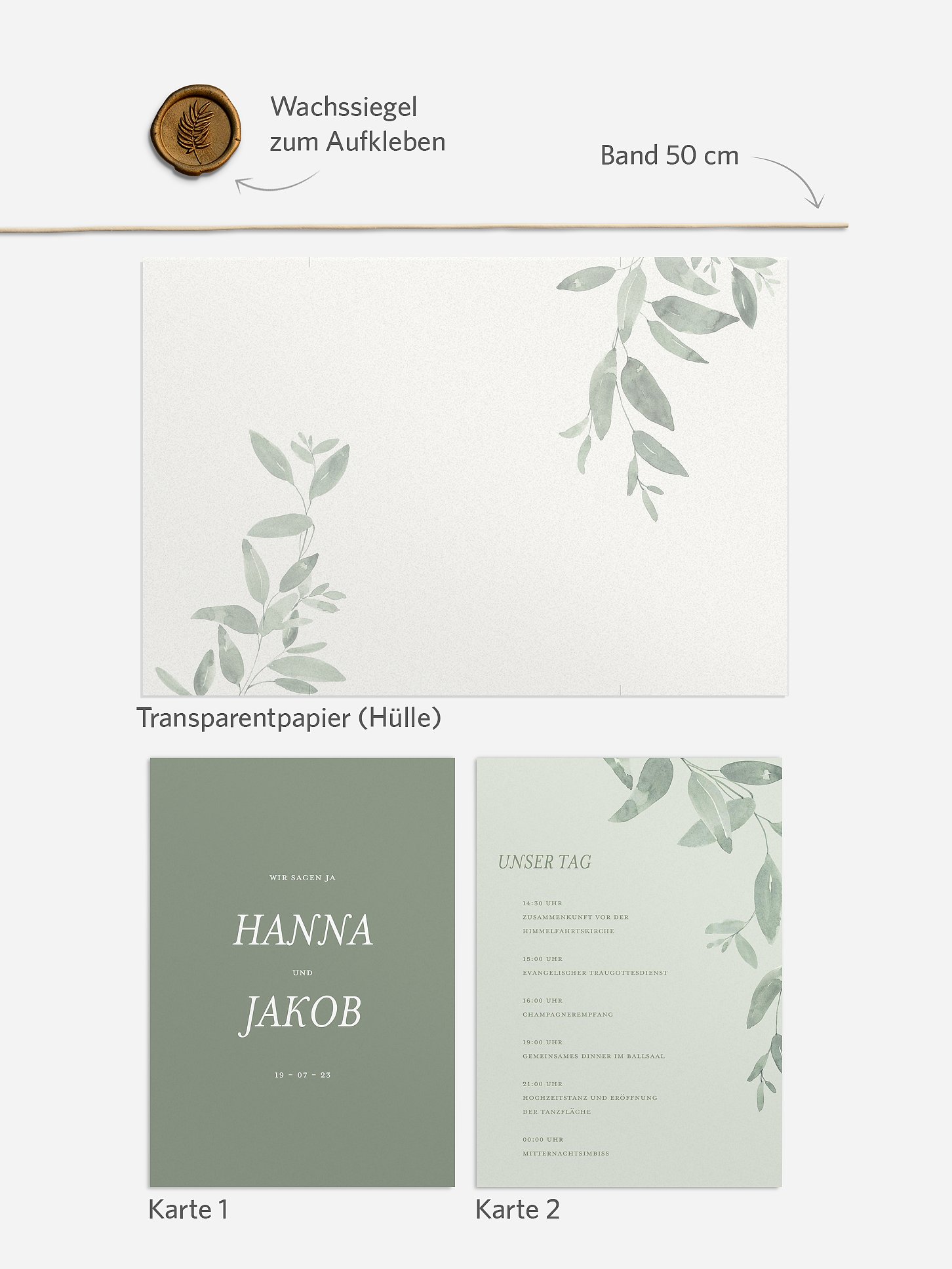 Hochzeitseinladung Lovely Sage