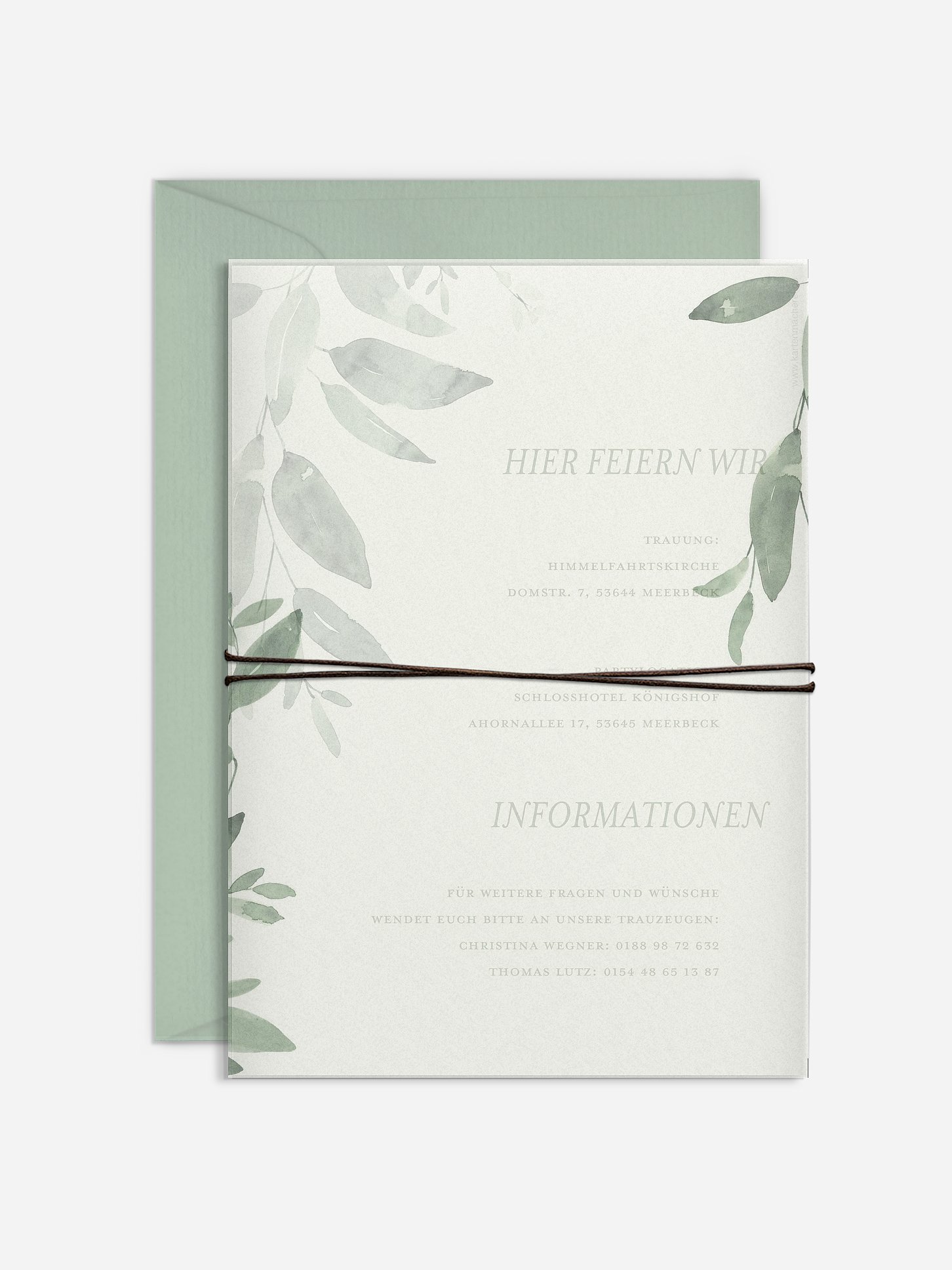 Hochzeitseinladung Lovely Sage