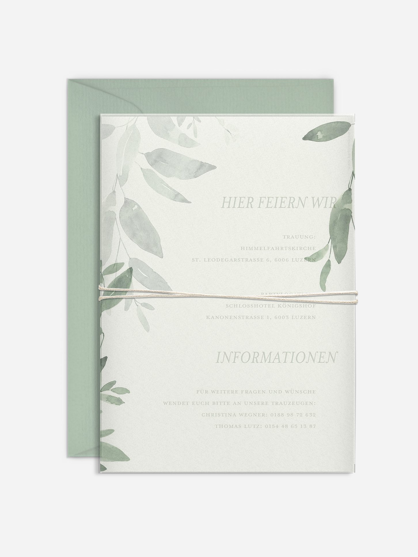 Hochzeitseinladung Lovely Sage
