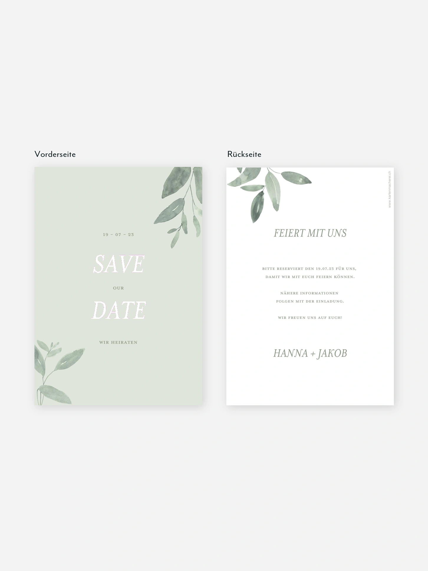 Save-the-Date Karte Lovely Sage