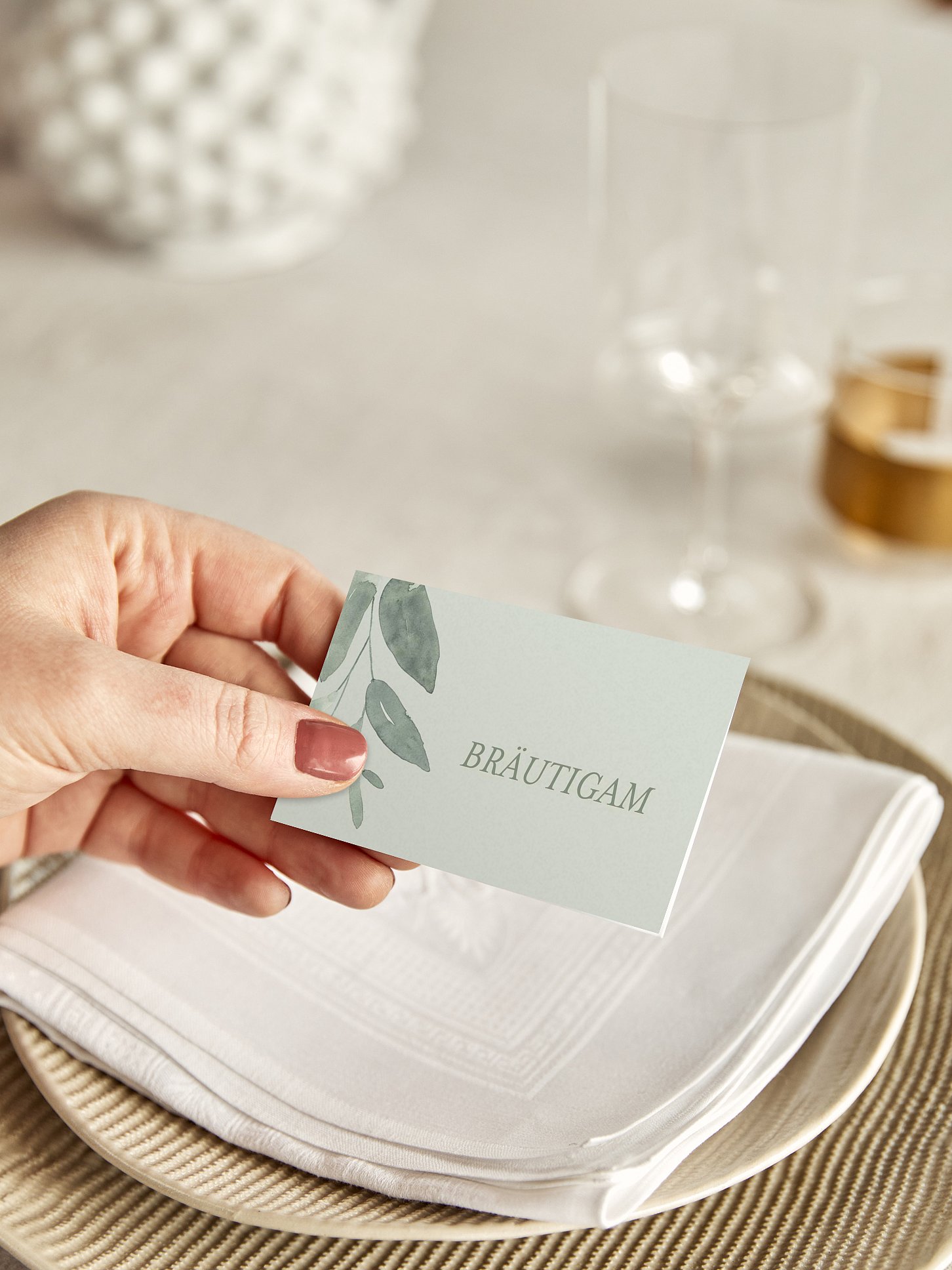 Tischkarte Hochzeit Lovely Sage
