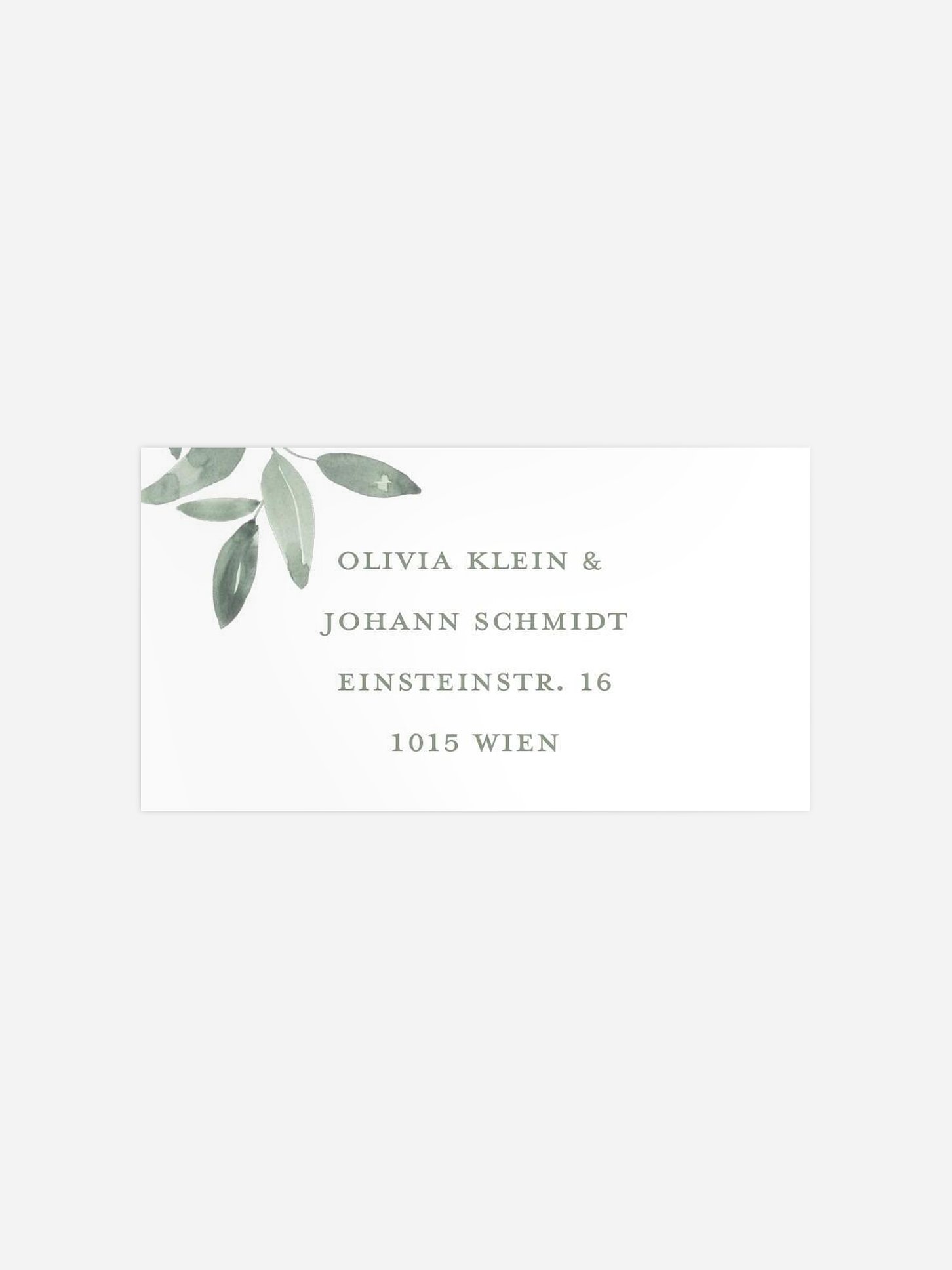 Empfängeraufkleber Hochzeit Lovely Sage