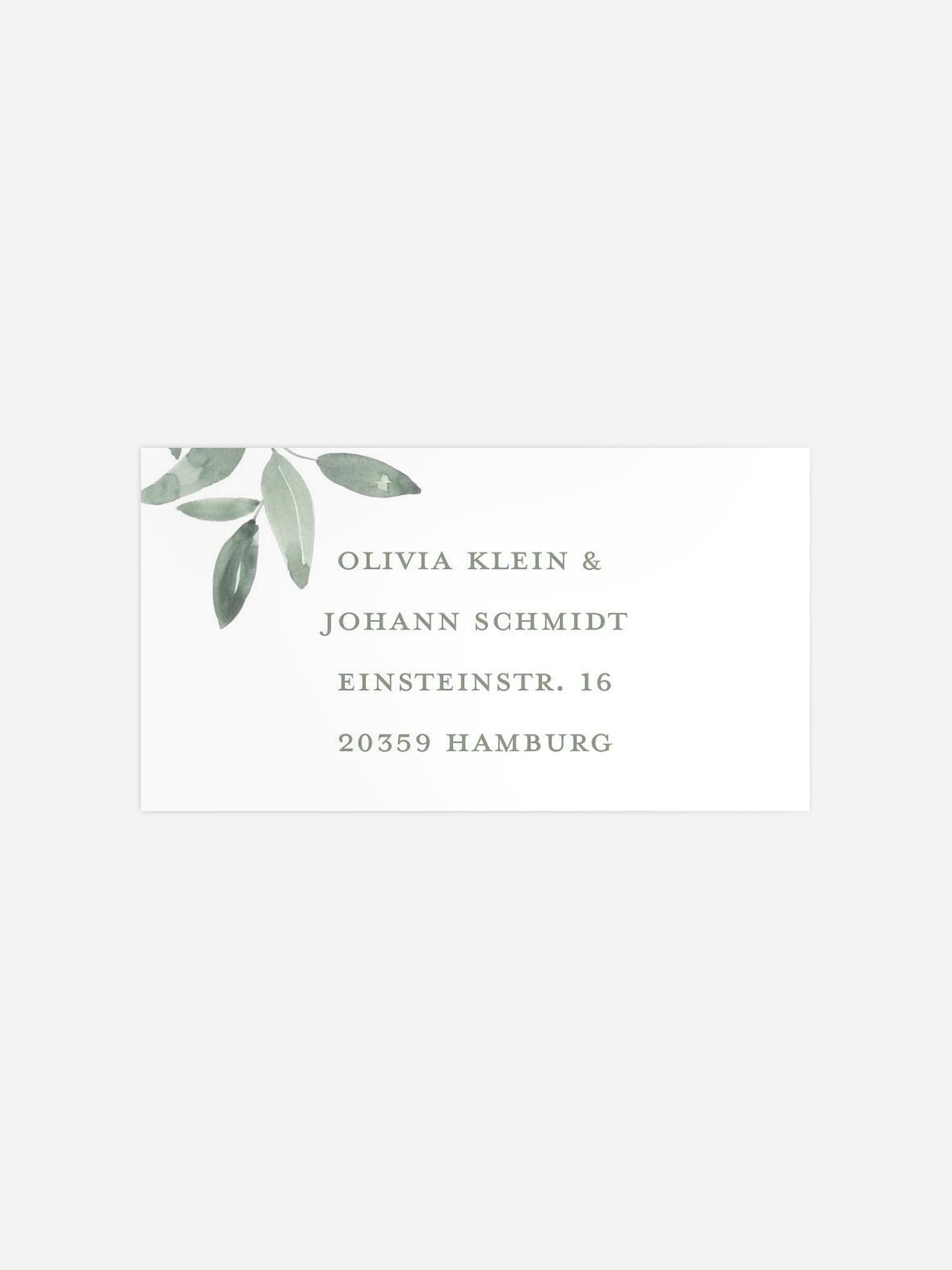 Empfängeraufkleber Hochzeit Lovely Sage