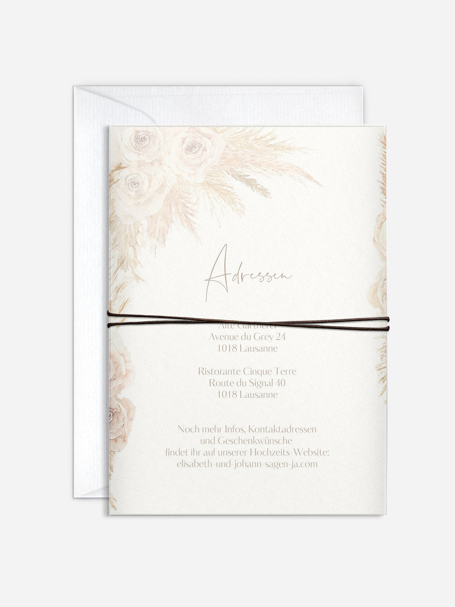 Hochzeitseinladung Dreamy Pampas