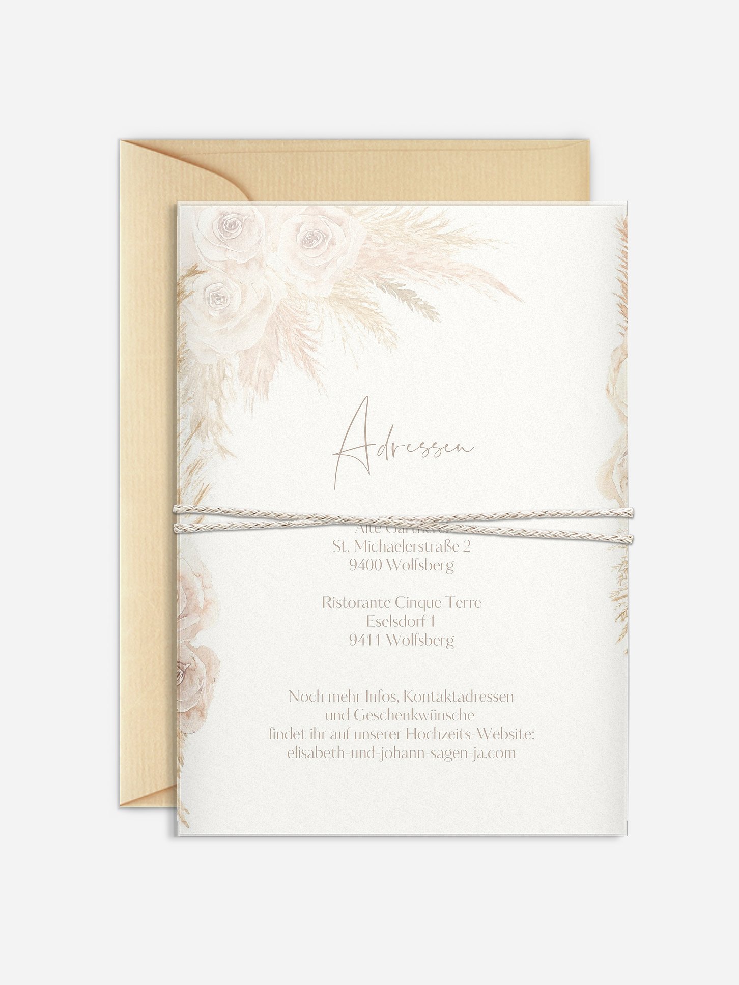 Hochzeitseinladung Dreamy Pampas