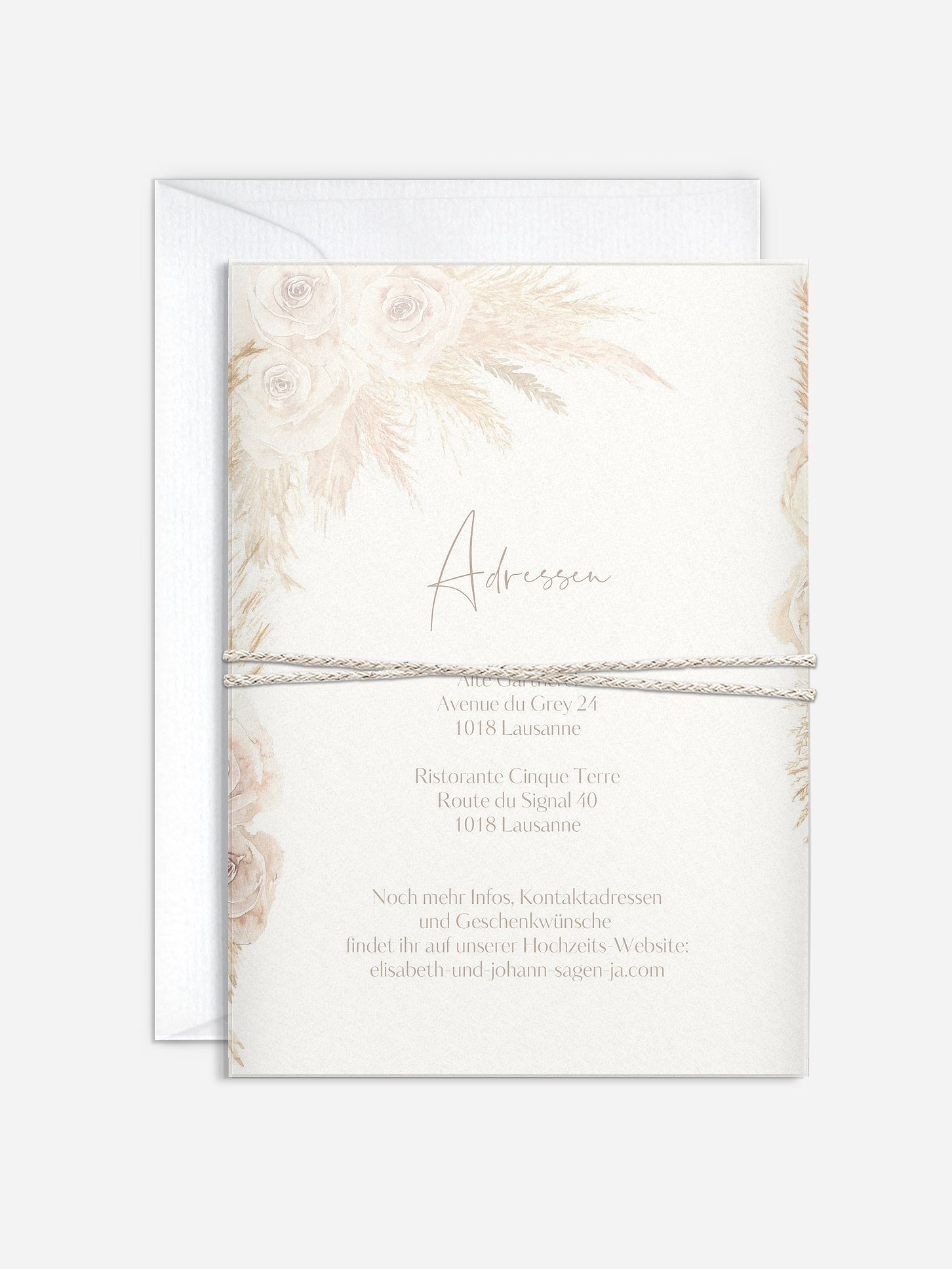 Hochzeitseinladung Dreamy Pampas