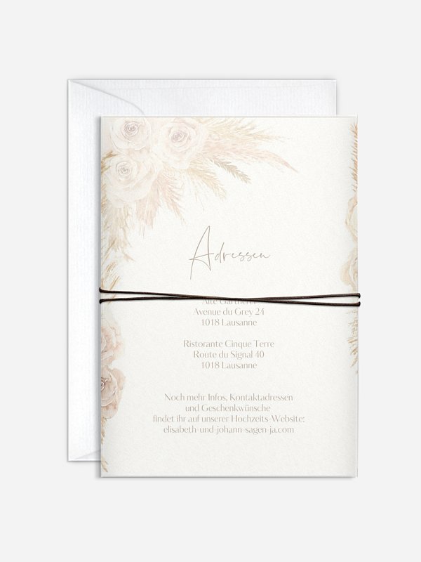 Hochzeitseinladung Dreamy Pampas
