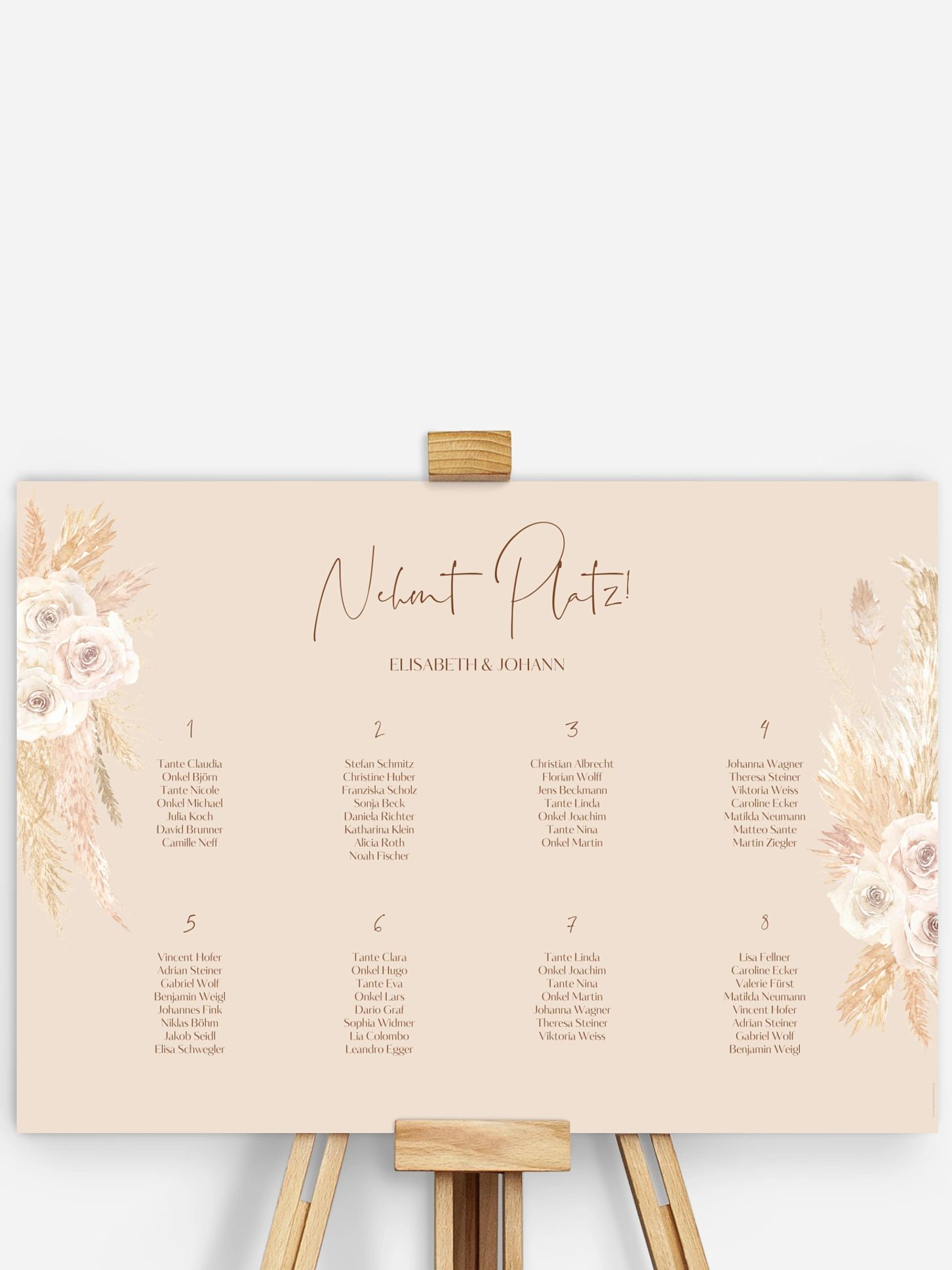 Sitzplan Plakat Dreamy Pampas