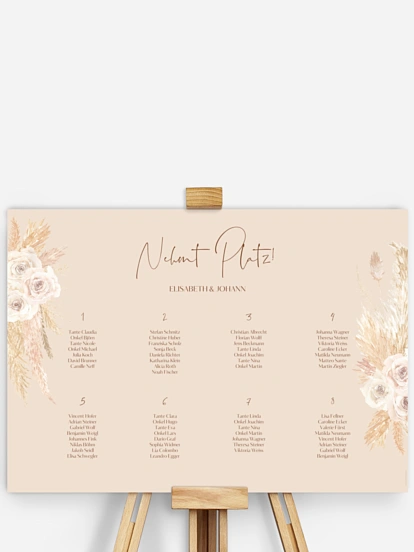 Sitzplan Plakat Dreamy Pampas