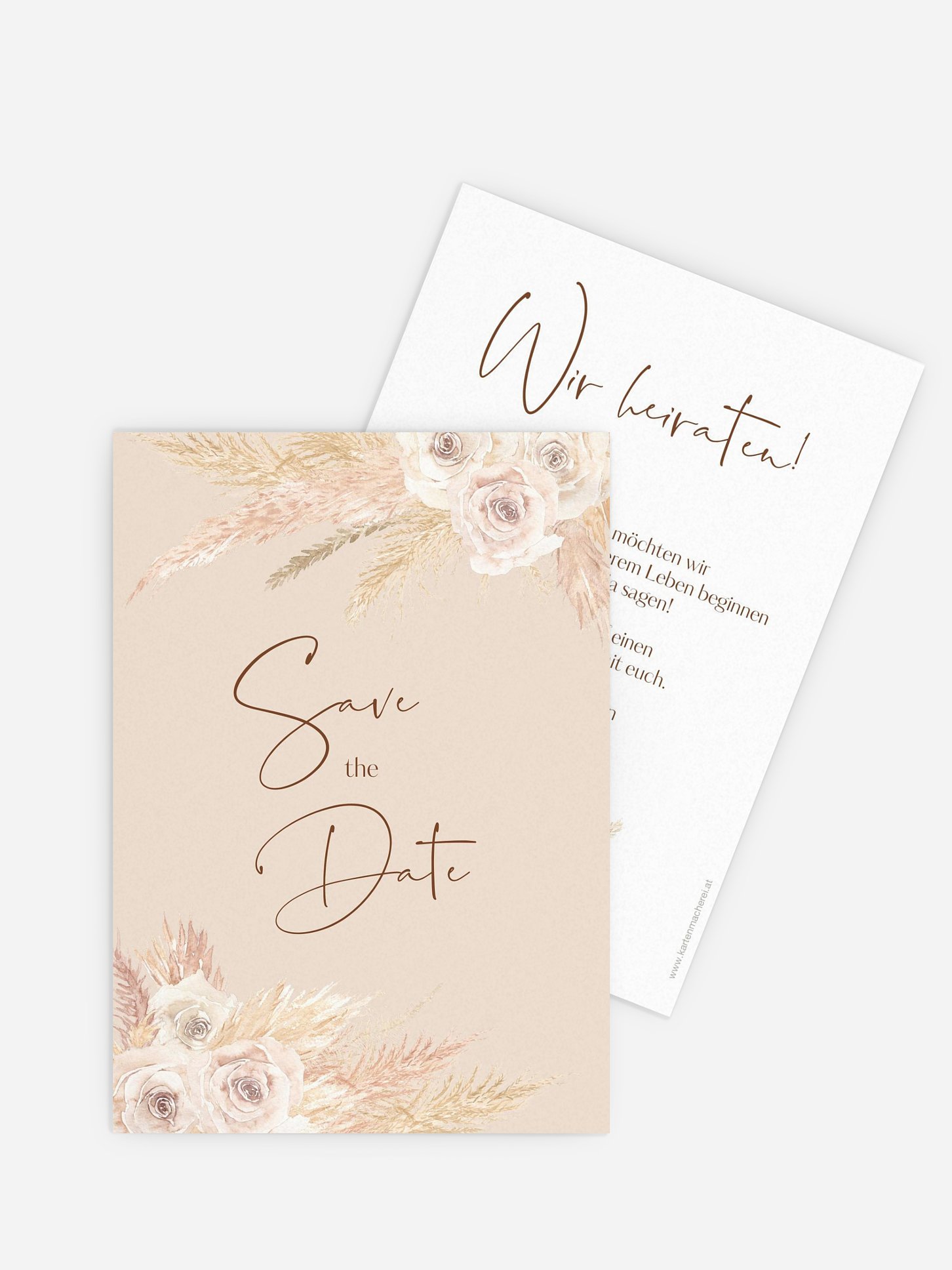 Save-the-Date Karte Dreamy Pampas