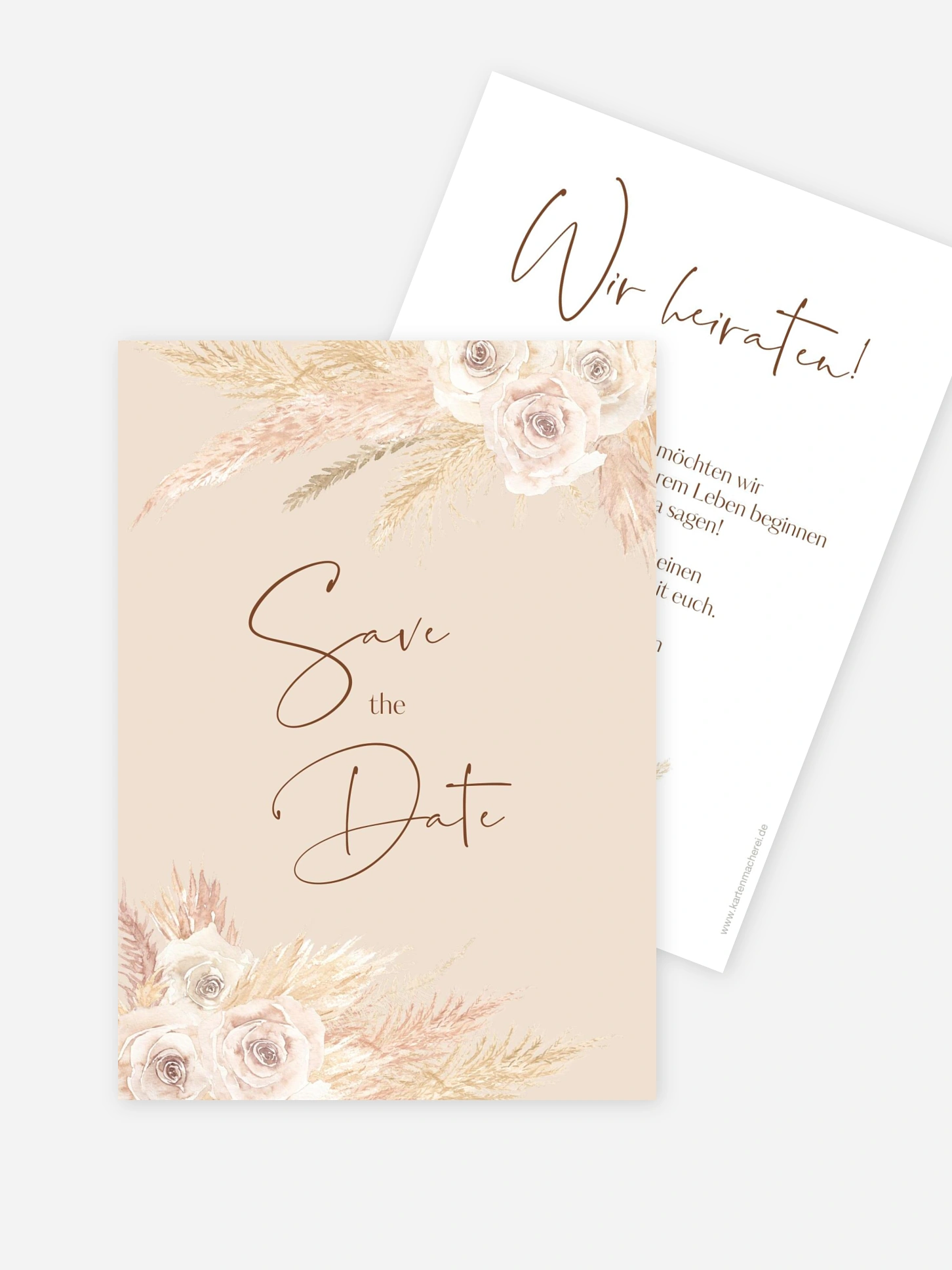 Save-the-Date Karte Dreamy Pampas