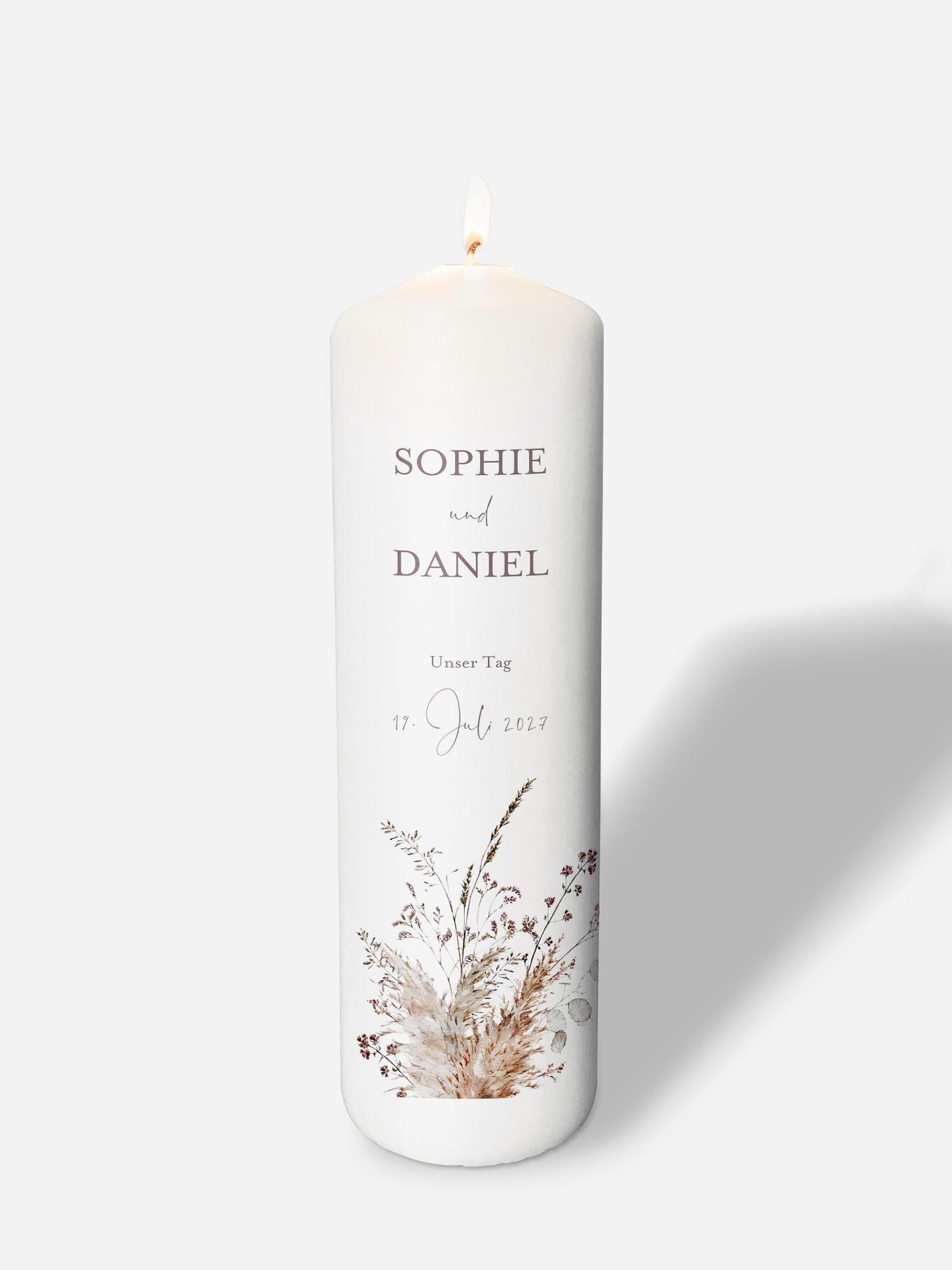 Hochzeitskerze Soft Dried Bouquet
