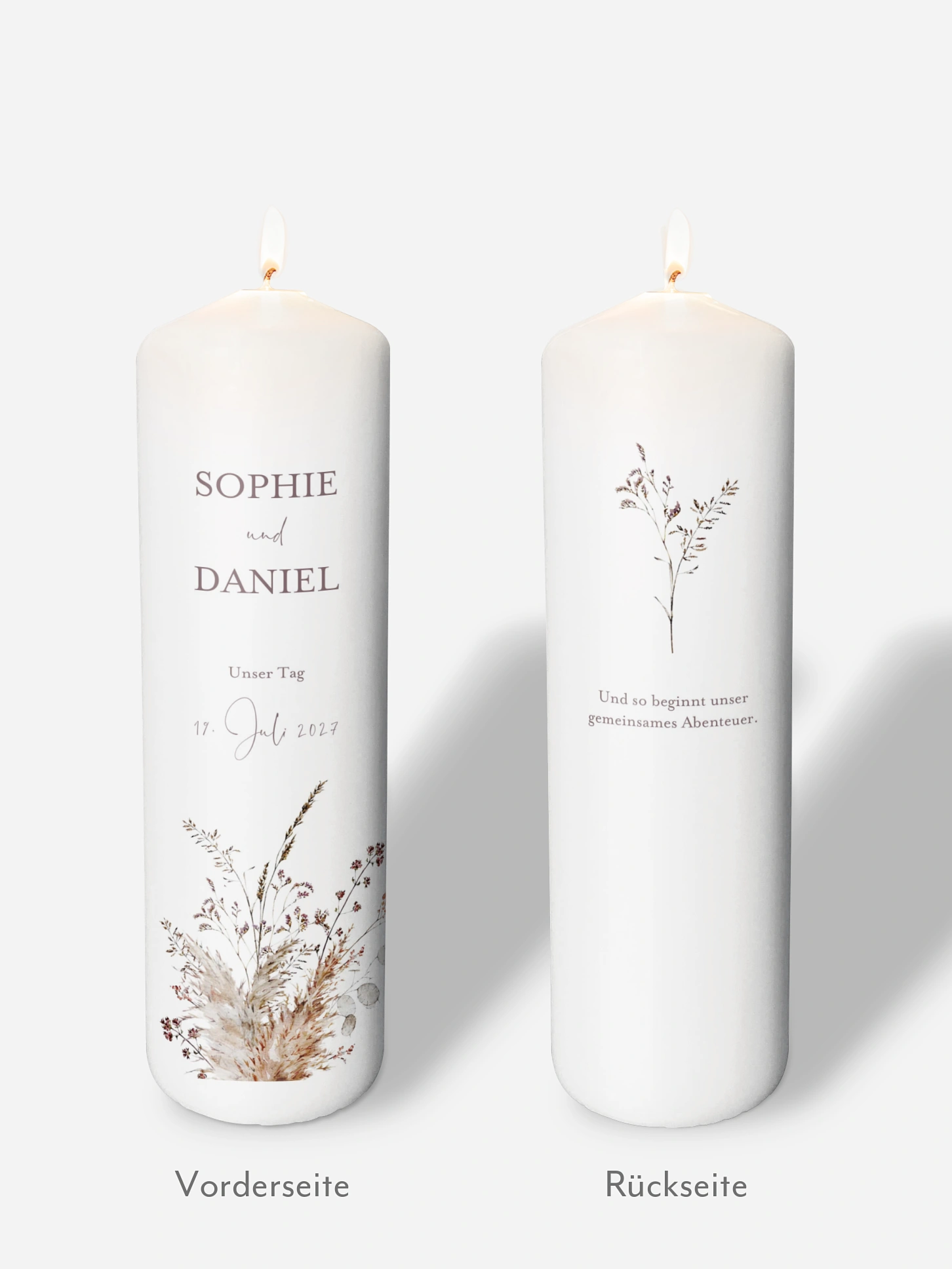 Hochzeitskerze Soft Dried Bouquet