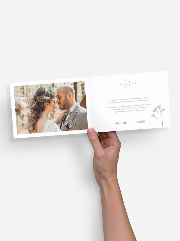 Dankeskarte Hochzeit Soft Dried Bouquet
