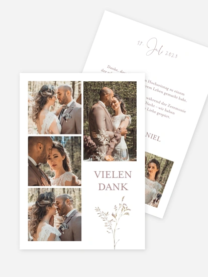 Dankeskarte Hochzeit Soft Dried Bouquet