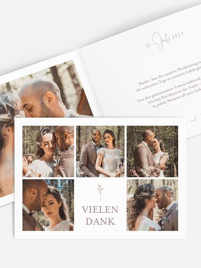 Dankeskarte Hochzeit Soft Dried Bouquet